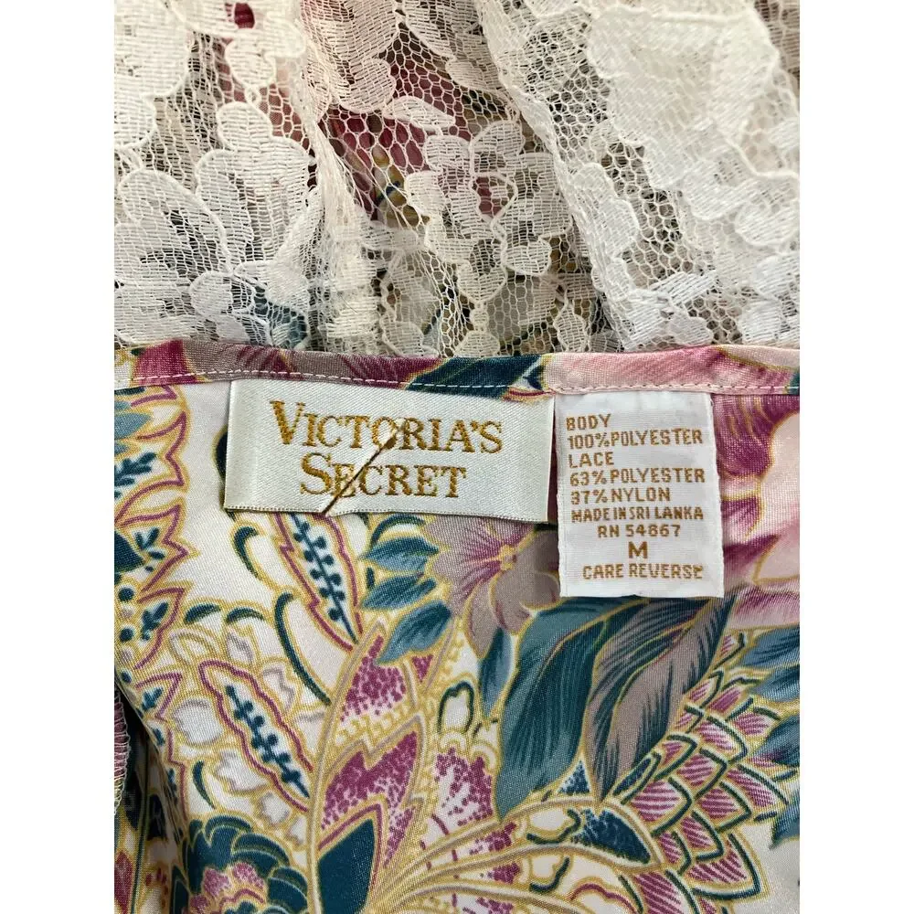 Victoria’s Secret Vintage Gold Label Floral Lace Ruffle Bodysuit Medium